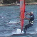 Step 1 instruction for Aerial Duck Jibe